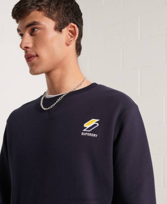 Superdry hanorac sportstyle esențial cu gâtul rotund îmbrăcăminte marina bărbați JX0Z5209