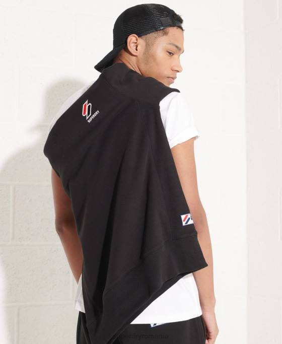 Superdry hanorac sportstyle esențial cu gâtul rotund îmbrăcăminte negru bărbați JX0Z814