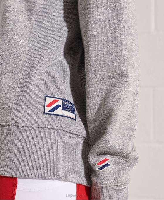 Superdry hanorac sportstyle essential pentru echipaj îmbrăcăminte gri deschis femei JX0Z5931