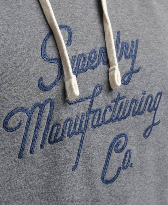 Superdry hanorac stilat și realizat îmbrăcăminte gri bărbați JX0Z5158