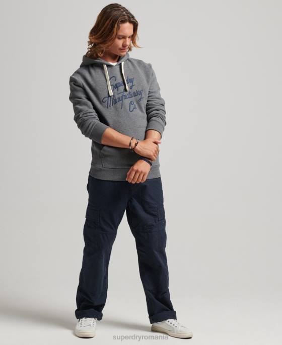 Superdry hanorac stilat și realizat îmbrăcăminte gri bărbați JX0Z5158