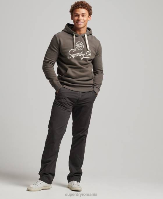 Superdry hanorac stilat și realizat îmbrăcăminte gri inchis bărbați JX0Z815