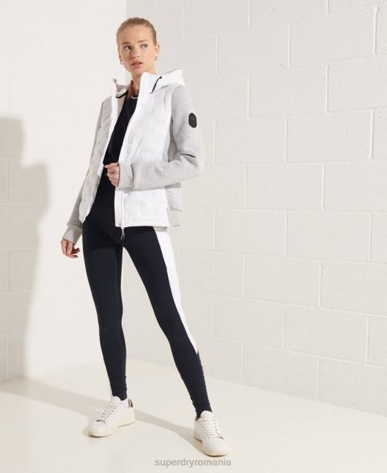 Superdry hanorac storm sonic hibrid îmbrăcăminte alb femei JX0Z5951