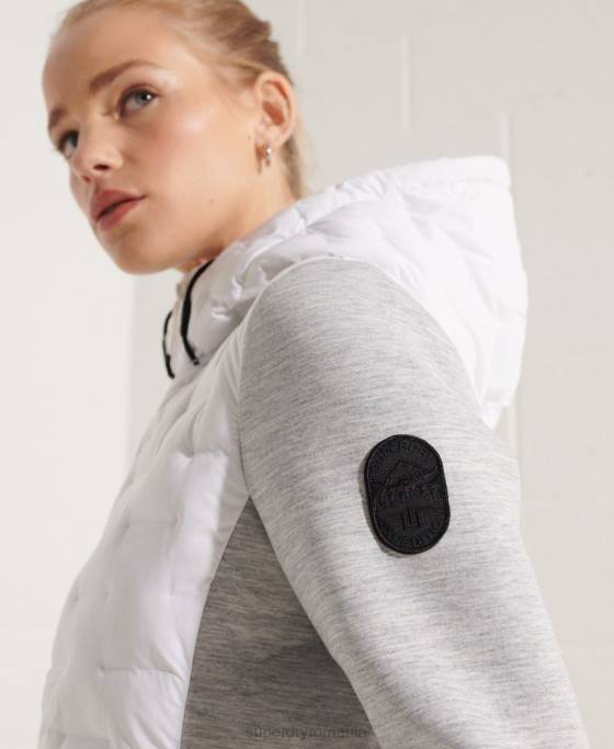 Superdry hanorac storm sonic hibrid îmbrăcăminte alb femei JX0Z5951