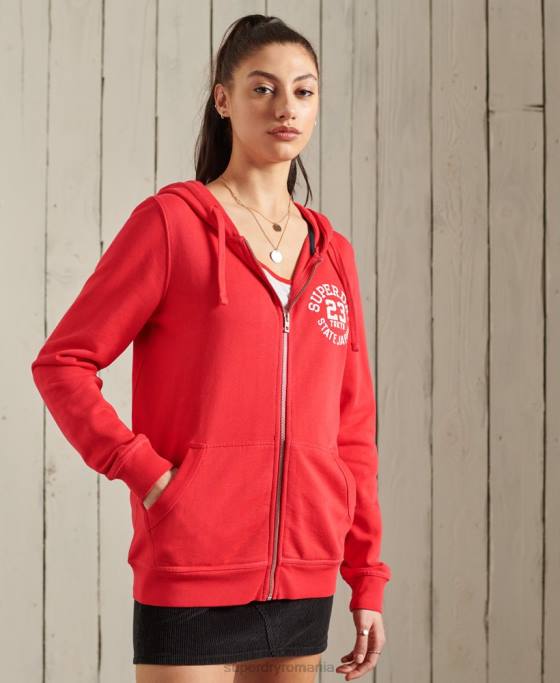 Superdry hanorac superstate cu fermoar îmbrăcăminte roșu femei JX0Z3506
