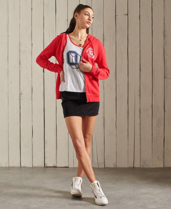 Superdry hanorac superstate cu fermoar îmbrăcăminte roșu femei JX0Z3506
