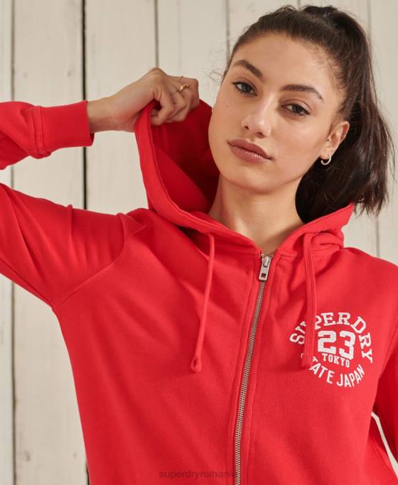 Superdry hanorac superstate cu fermoar îmbrăcăminte roșu femei JX0Z3506