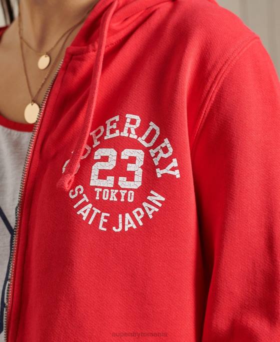 Superdry hanorac superstate cu fermoar îmbrăcăminte roșu femei JX0Z3506