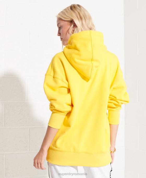 Superdry hanorac supradimensionat aplicat îmbrăcăminte galben femei JX0Z5992