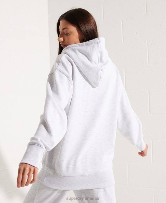 Superdry hanorac supradimensionat aplicat îmbrăcăminte gri deschis femei JX0Z3449