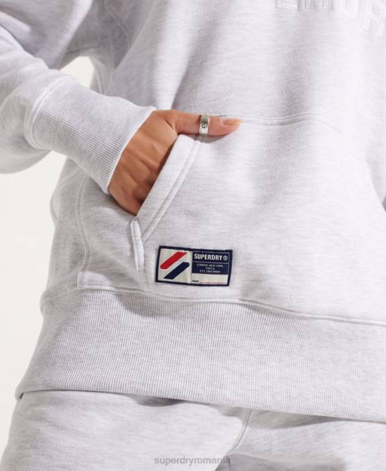 Superdry hanorac supradimensionat aplicat îmbrăcăminte gri deschis femei JX0Z3449