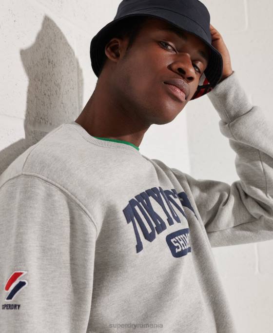 Superdry hanorac supradimensionat city college îmbrăcăminte gri bărbați JX0Z895