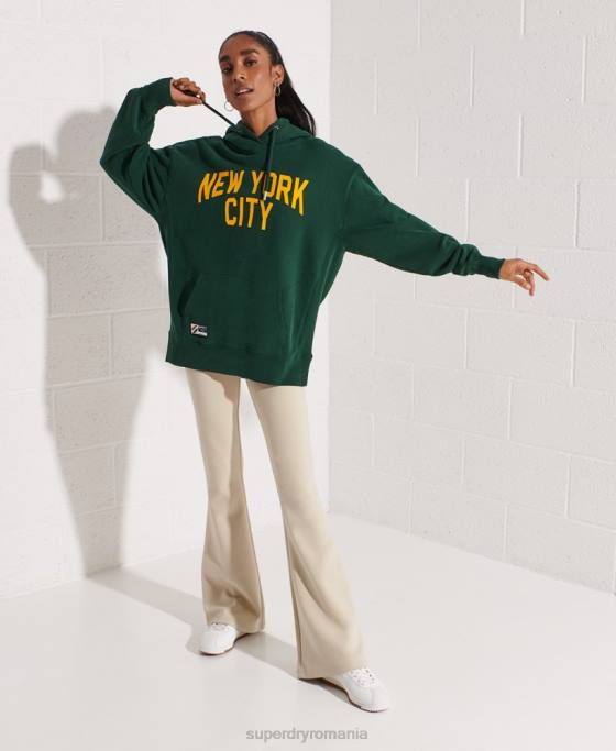 Superdry hanorac supradimensionat city college îmbrăcăminte verde femei JX0Z5993