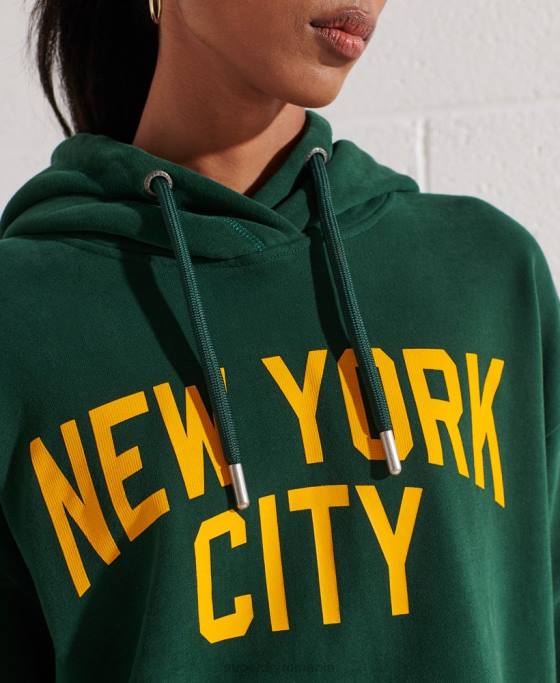 Superdry hanorac supradimensionat city college îmbrăcăminte verde femei JX0Z5993