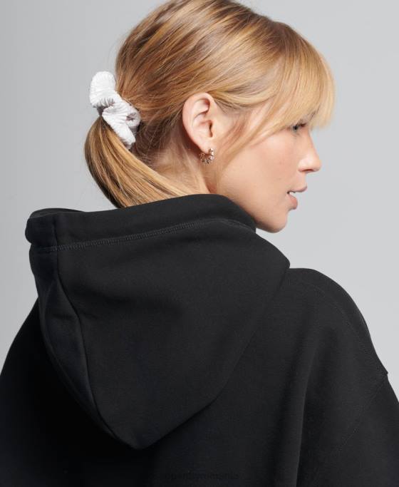 Superdry hanorac supradimensionat cod chenille îmbrăcăminte negru femei JX0Z5954