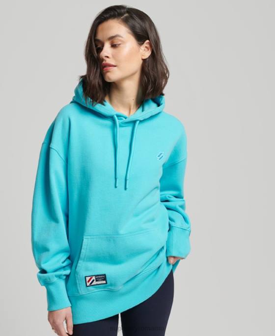 Superdry hanorac supradimensionat code essential îmbrăcăminte turcoaz femei JX0Z5796