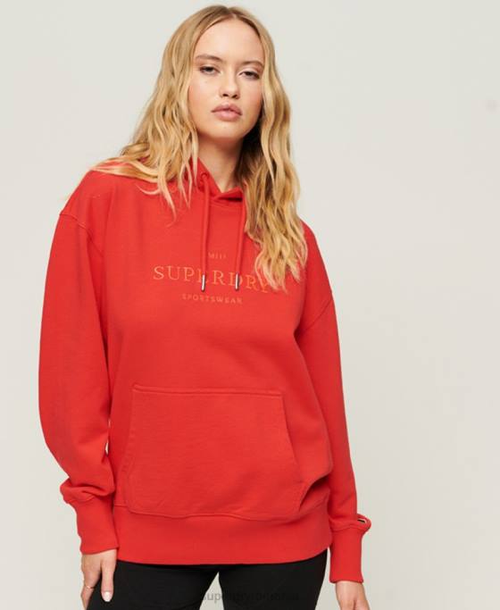 Superdry hanorac supradimensionat code heraldry îmbrăcăminte roșu femei JX0Z2018