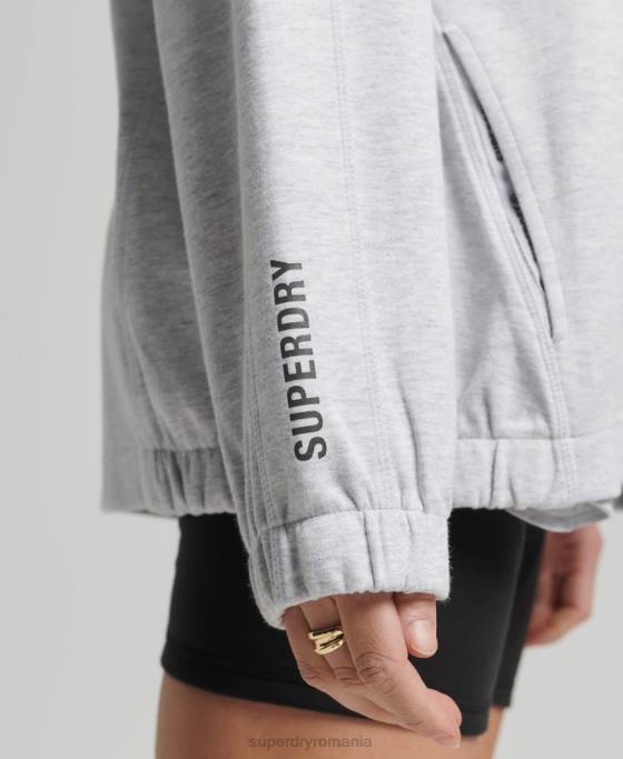 Superdry hanorac supradimensionat code tech îmbrăcăminte gri femei JX0Z5790