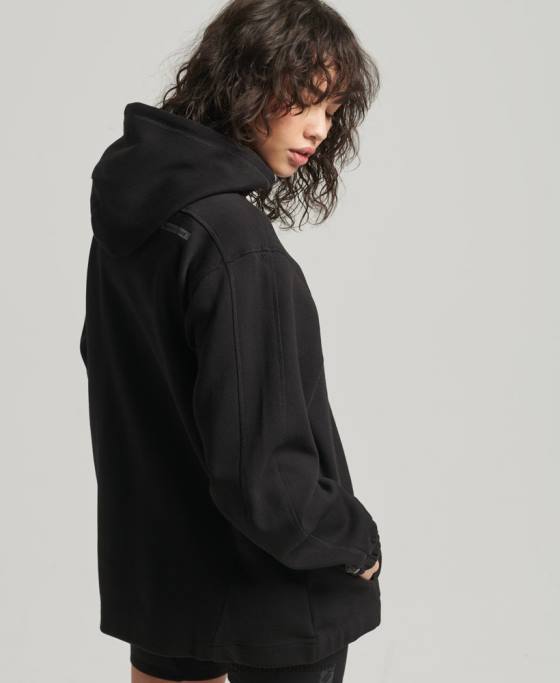 Superdry hanorac supradimensionat code tech îmbrăcăminte negru femei JX0Z5789