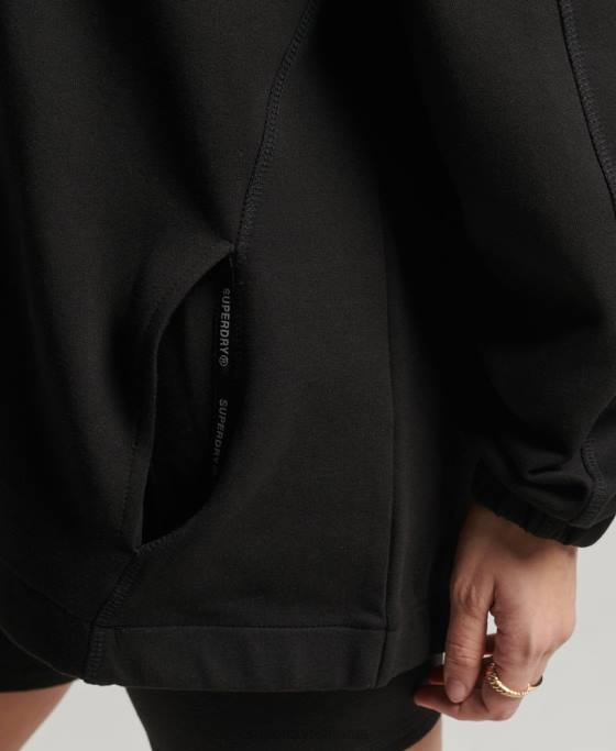 Superdry hanorac supradimensionat code tech îmbrăcăminte negru femei JX0Z5789