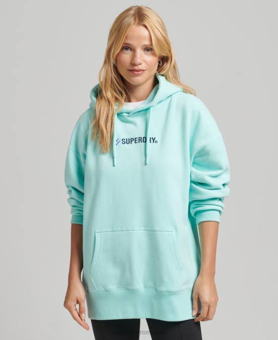 Superdry hanorac supradimensionat cu aplicație cu logo îmbrăcăminte albastru femei JX0Z3434
