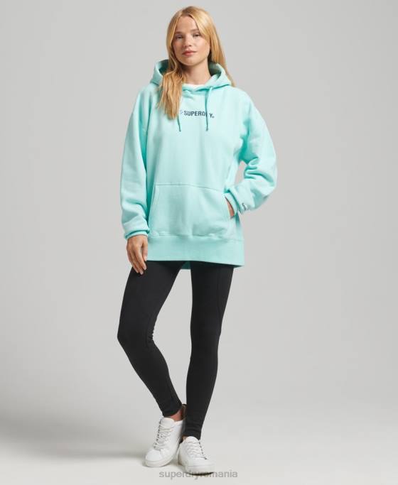 Superdry hanorac supradimensionat cu aplicație cu logo îmbrăcăminte albastru femei JX0Z3434