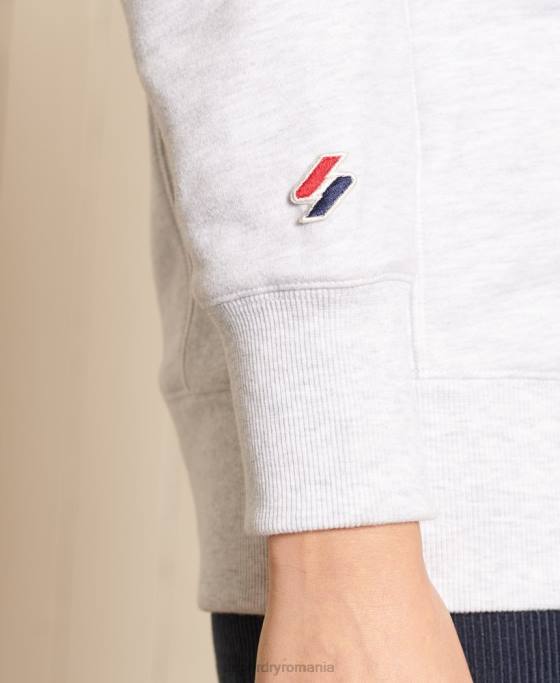 Superdry hanorac supradimensionat cu aplicații cod îmbrăcăminte gri deschis femei JX0Z6045