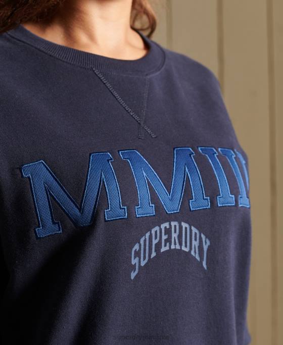 Superdry hanorac supradimensionat cu arc pentru colegiu îmbrăcăminte marina femei JX0Z5960