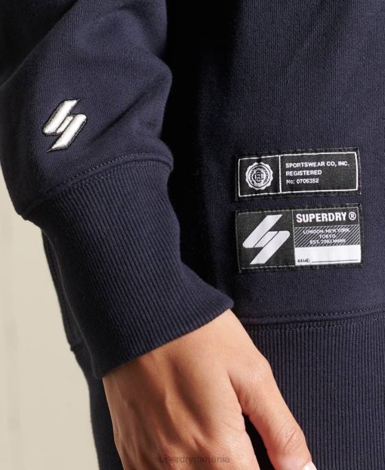 Superdry hanorac supradimensionat cu arc pentru colegiu îmbrăcăminte marina femei JX0Z5960