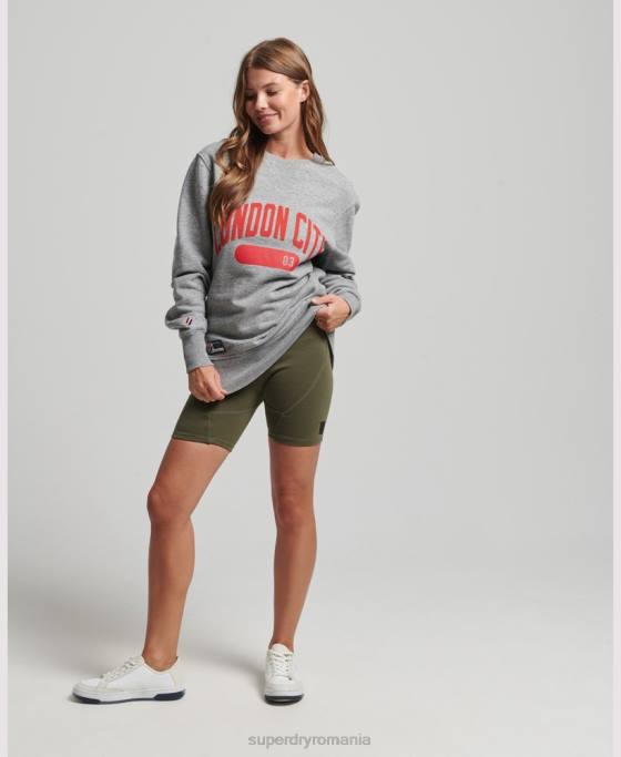 Superdry hanorac supradimensionat cu grafic pentru colegiu îmbrăcăminte gri deschis femei JX0Z6163