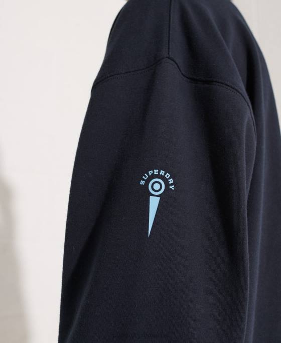 Superdry hanorac supradimensionat cu grafic pentru colegiu îmbrăcăminte marina femei JX0Z5837