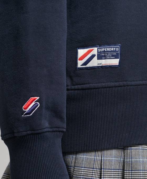 Superdry hanorac supradimensionat cu grafic pentru colegiu îmbrăcăminte marina femei JX0Z6161