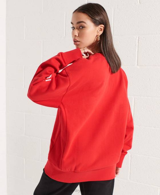 Superdry hanorac supradimensionat cu grafic pentru colegiu îmbrăcăminte roșu femei JX0Z5838