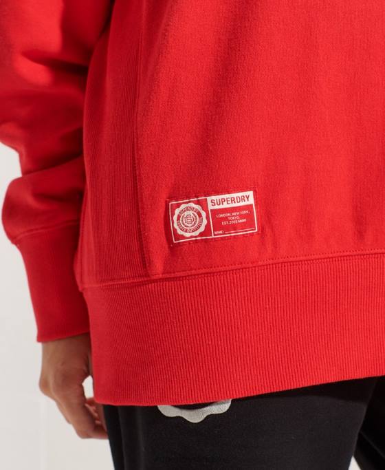 Superdry hanorac supradimensionat cu grafic pentru colegiu îmbrăcăminte roșu femei JX0Z5838
