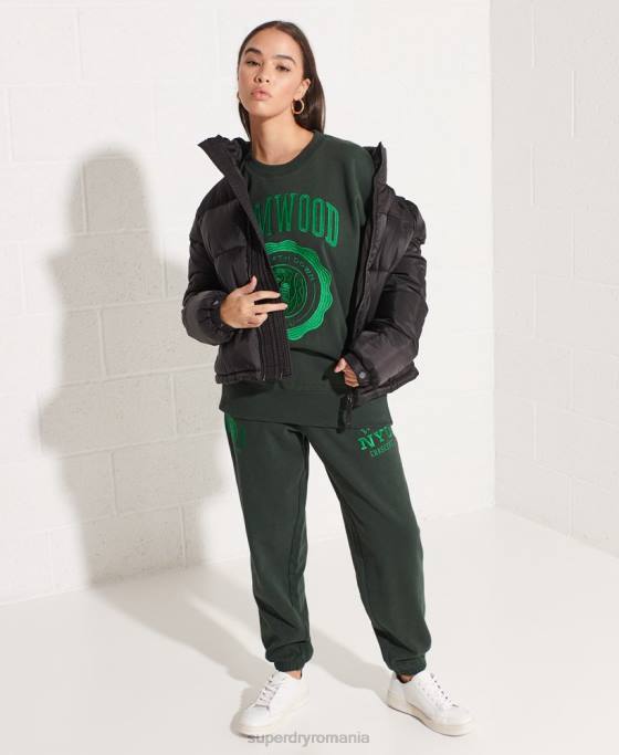 Superdry hanorac supradimensionat cu grafic pentru colegiu îmbrăcăminte verde femei JX0Z5836