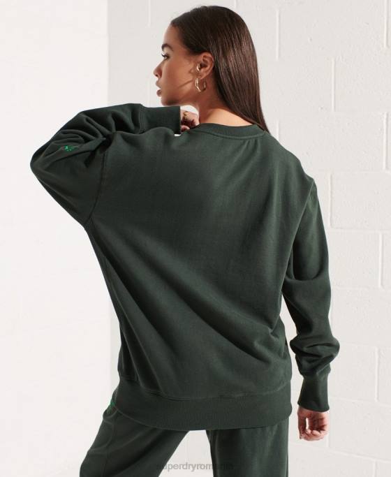 Superdry hanorac supradimensionat cu grafic pentru colegiu îmbrăcăminte verde femei JX0Z5836