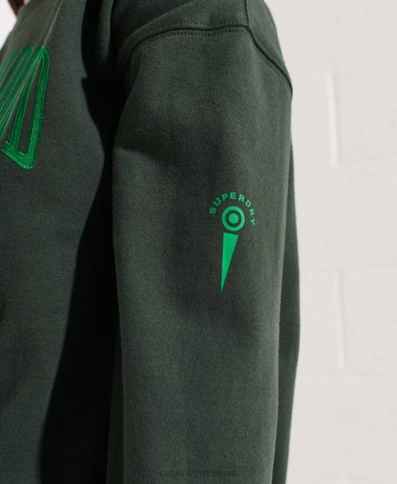 Superdry hanorac supradimensionat cu grafic pentru colegiu îmbrăcăminte verde femei JX0Z5836