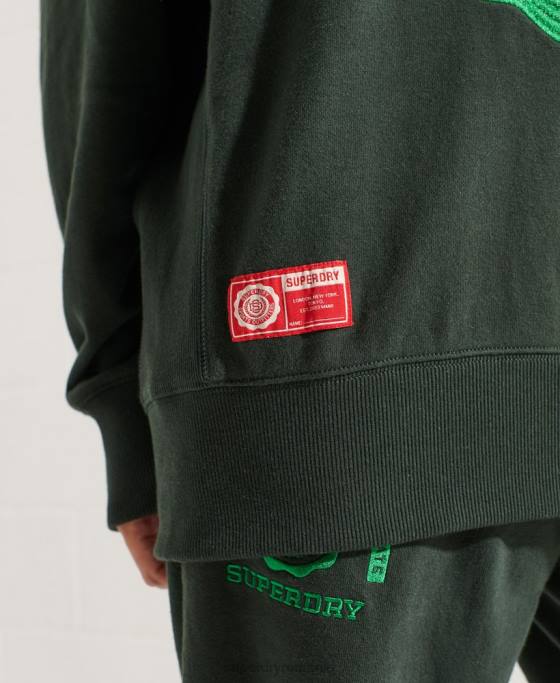 Superdry hanorac supradimensionat cu grafic pentru colegiu îmbrăcăminte verde femei JX0Z5836