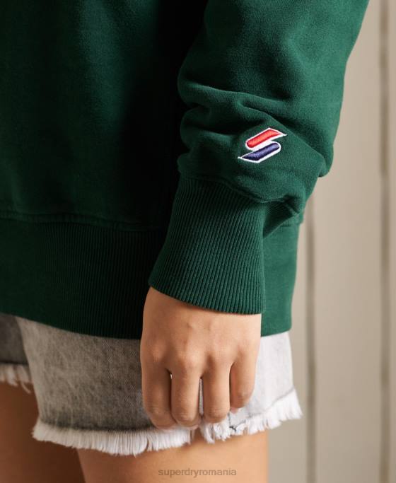 Superdry hanorac supradimensionat cu grafic pentru colegiu îmbrăcăminte verde femei JX0Z6162