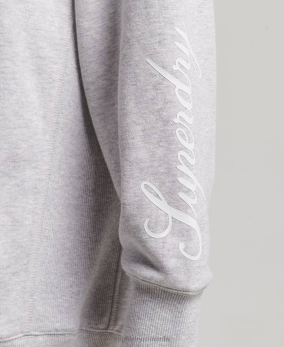 Superdry hanorac supradimensionat cu grafic script îmbrăcăminte gri femei JX0Z5801