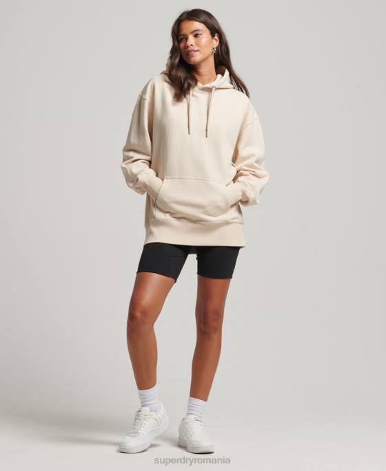 Superdry hanorac supradimensionat cu logo heritage code îmbrăcăminte cremă femei JX0Z5911