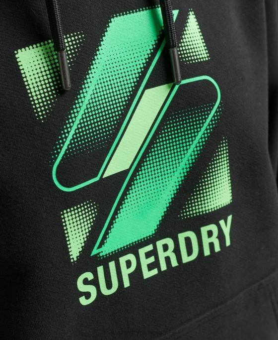 Superdry hanorac supradimensionat cu logo semitonal cod îmbrăcăminte negru femei JX0Z5791
