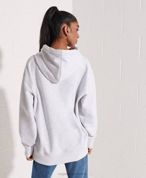 Superdry hanorac supradimensionat cu logo-ul cod chenille îmbrăcăminte gri deschis femei JX0Z6174