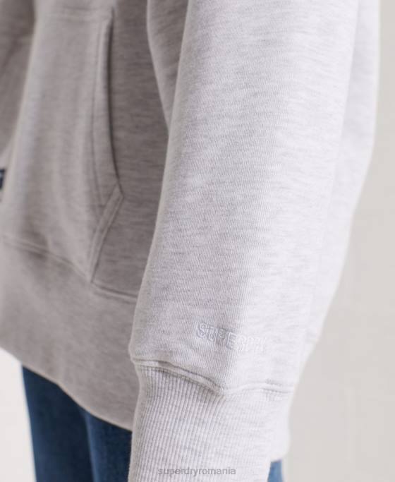 Superdry hanorac supradimensionat cu logo-ul cod chenille îmbrăcăminte gri deschis femei JX0Z6174