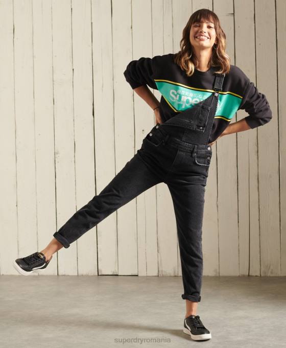 Superdry hanorac supradimensionat cu logo-ul de bază îmbrăcăminte negru femei JX0Z5858