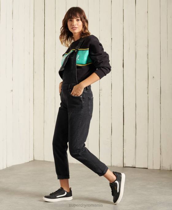 Superdry hanorac supradimensionat cu logo-ul de bază îmbrăcăminte negru femei JX0Z5858
