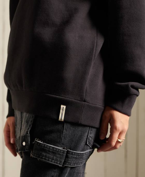 Superdry hanorac supradimensionat cu logo-ul de bază îmbrăcăminte negru femei JX0Z5858
