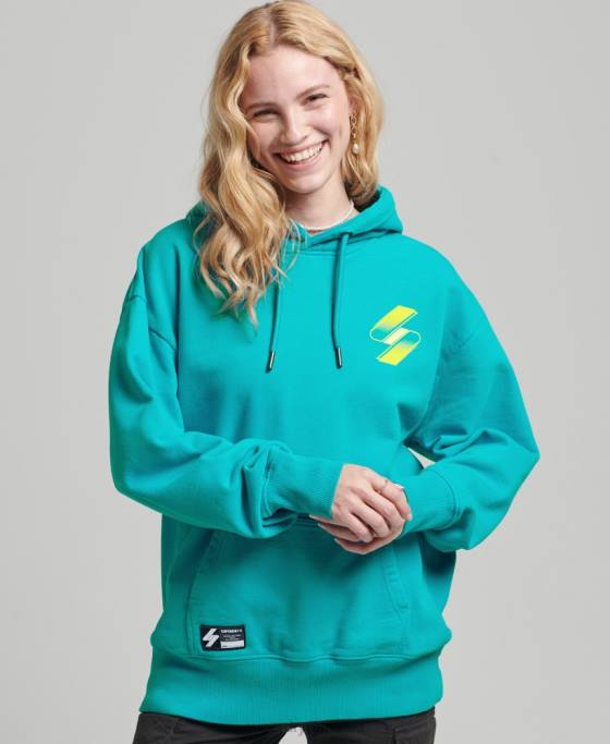 Superdry hanorac supradimensionat cu logo-ul semiton îmbrăcăminte albastru femei JX0Z5933