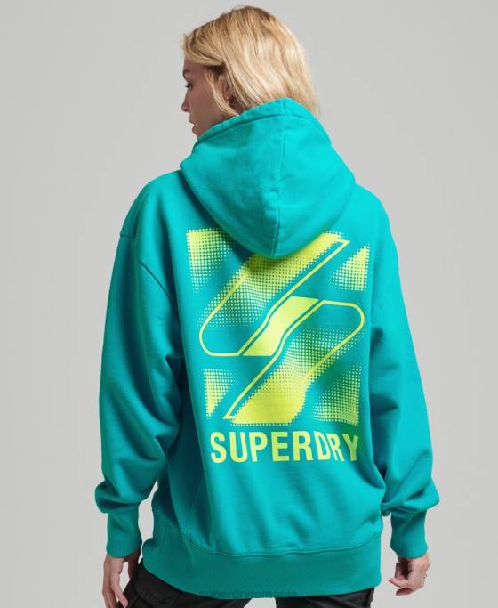 Superdry hanorac supradimensionat cu logo-ul semiton îmbrăcăminte albastru femei JX0Z5933