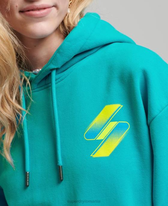 Superdry hanorac supradimensionat cu logo-ul semiton îmbrăcăminte albastru femei JX0Z5933
